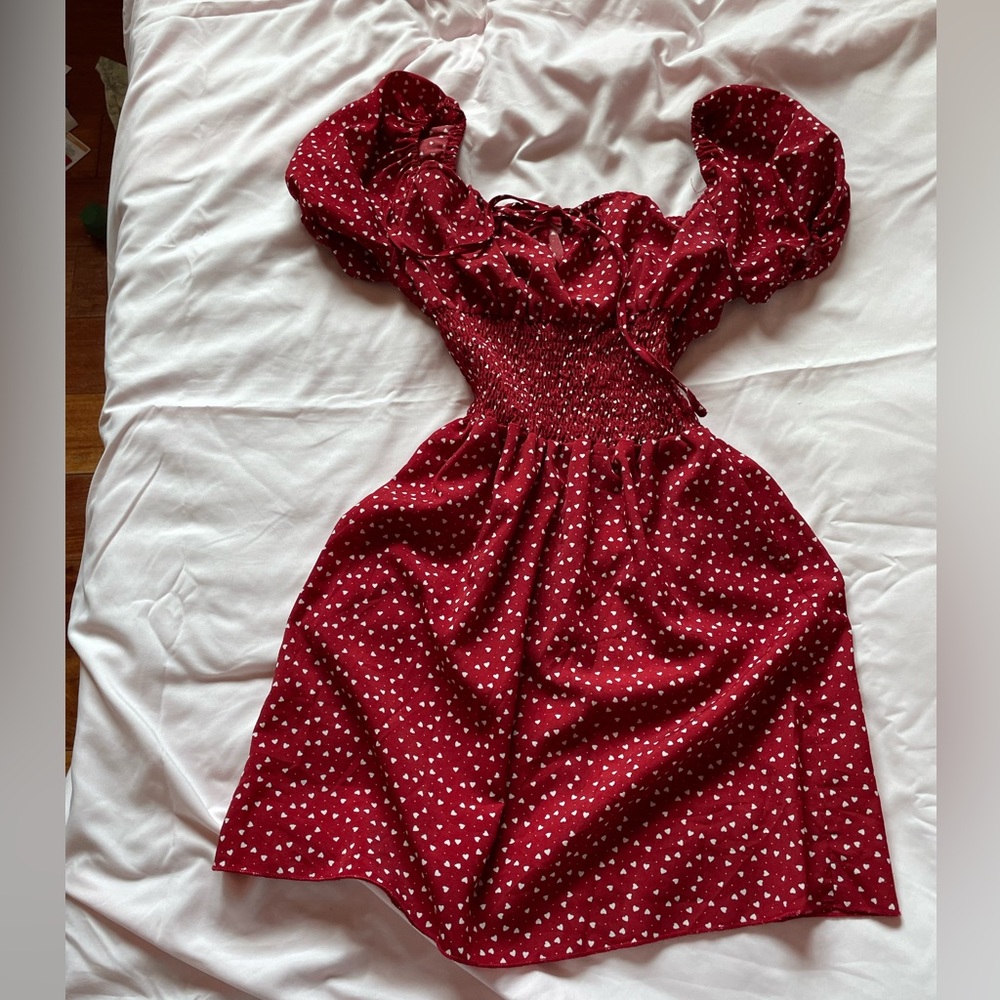 Red dress with hearts